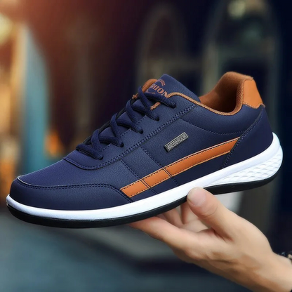 Men's Leather Sneakers with Orthopedic Support