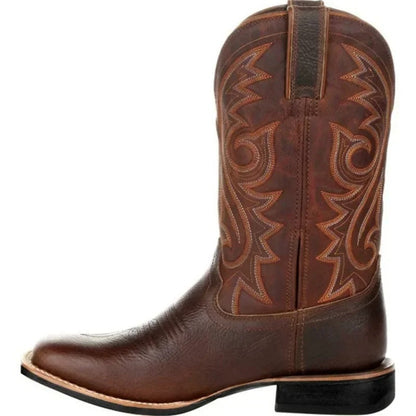 Men's Leather Western-Style Cowboy Boots