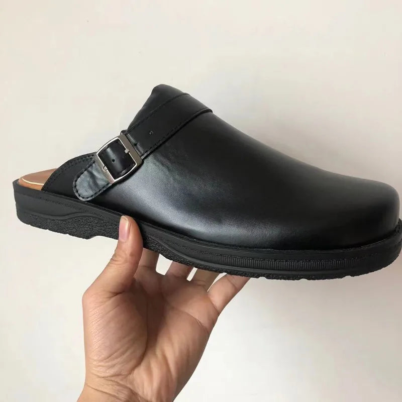 Men's Orthopedic Leather Slippers, Durable