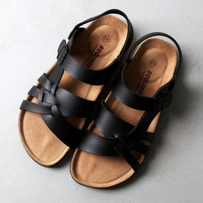 Men's Orthopedic Leather Velcro Sandals