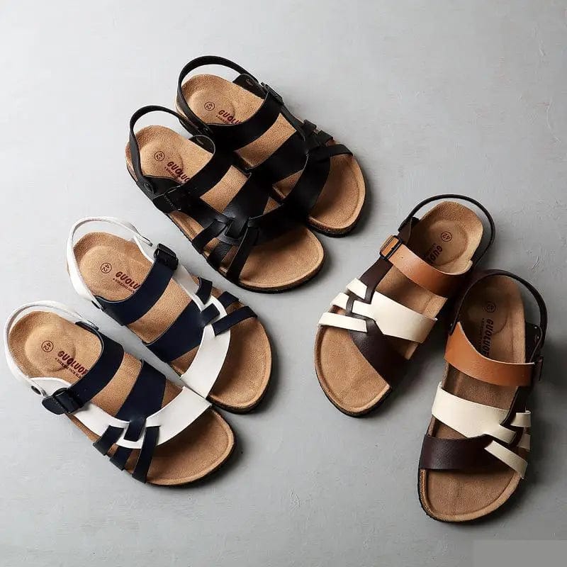 Men's Orthopedic Leather Velcro Sandals