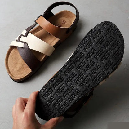 Men's Orthopedic Leather Velcro Sandals