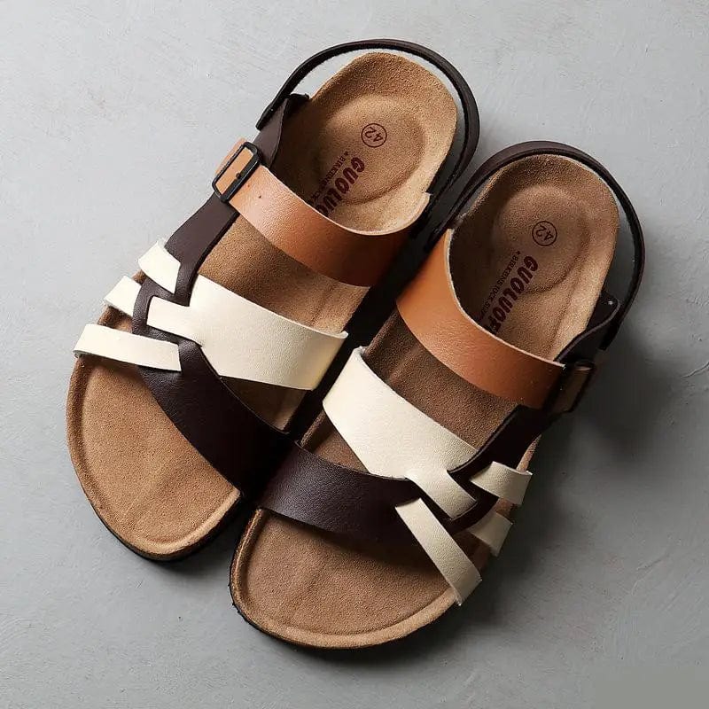 Men's Orthopedic Leather Velcro Sandals