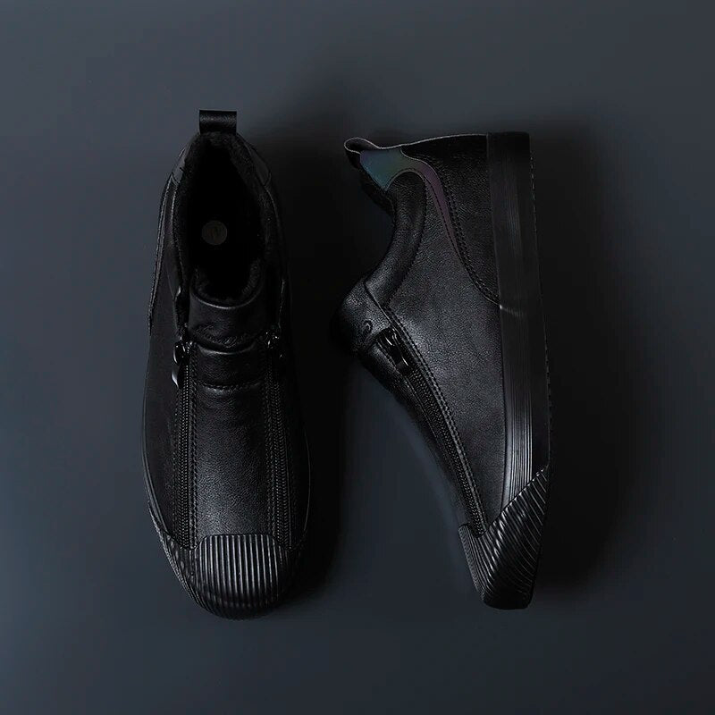 Men's Premium Leather Sneakers, Smooth