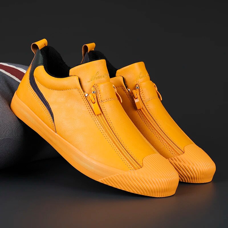 Men's Premium Leather Sneakers, Smooth