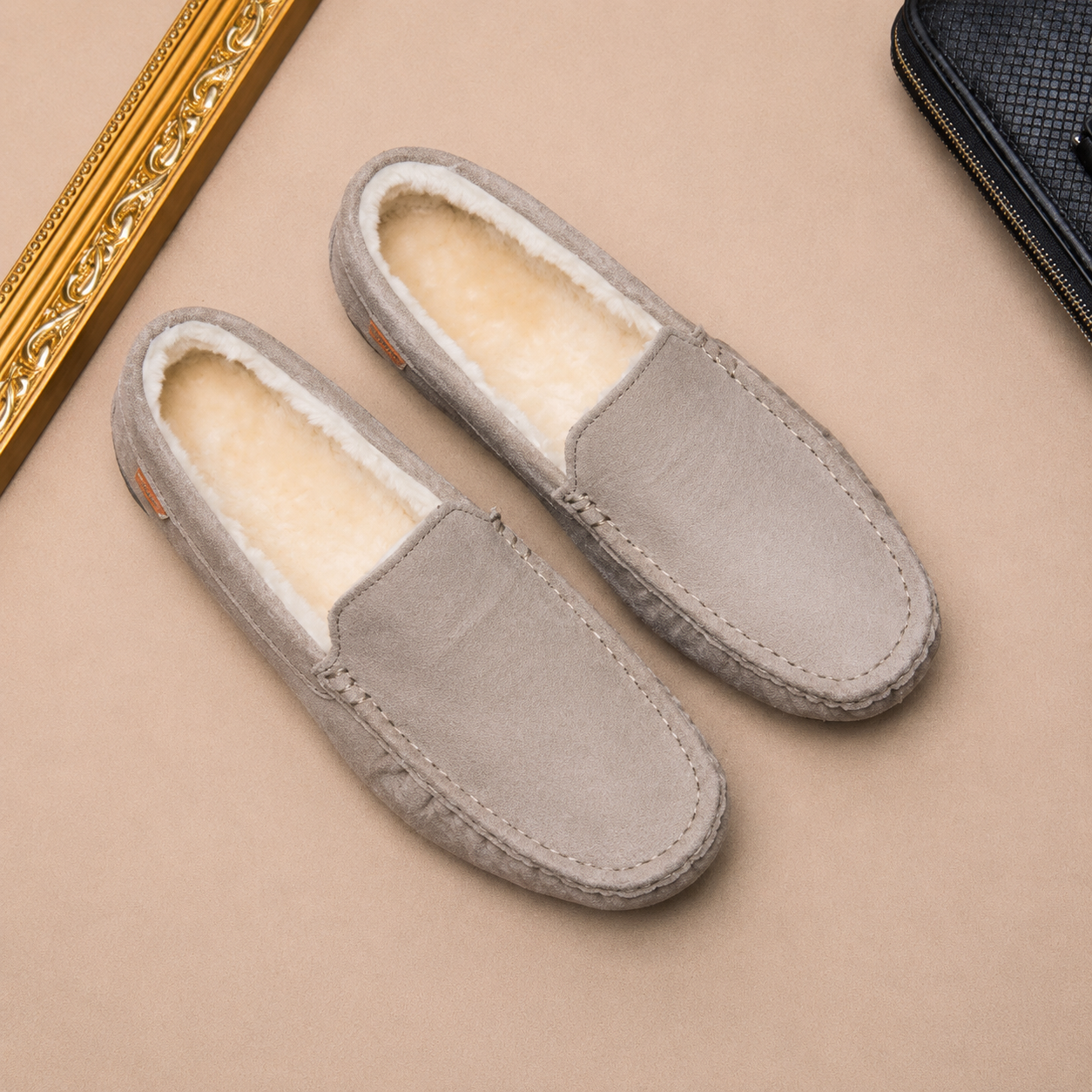 Men's Sheep's Wool Slippers, Non-Slip