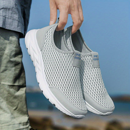 Men's Slip-On Sneakers in Breathable Mesh