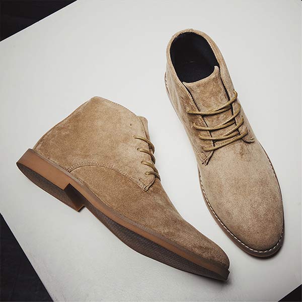 Men's Suede Ankle-Height Lace-Up Shoes