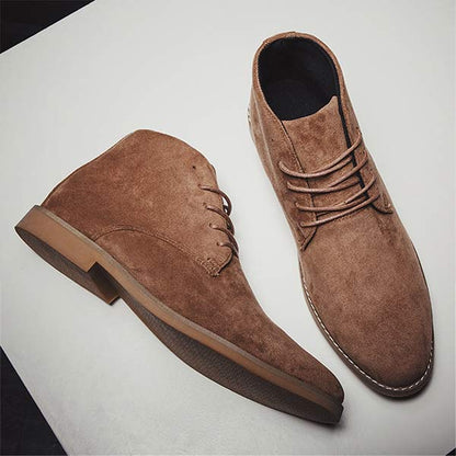 Men's Suede Ankle-Height Lace-Up Shoes