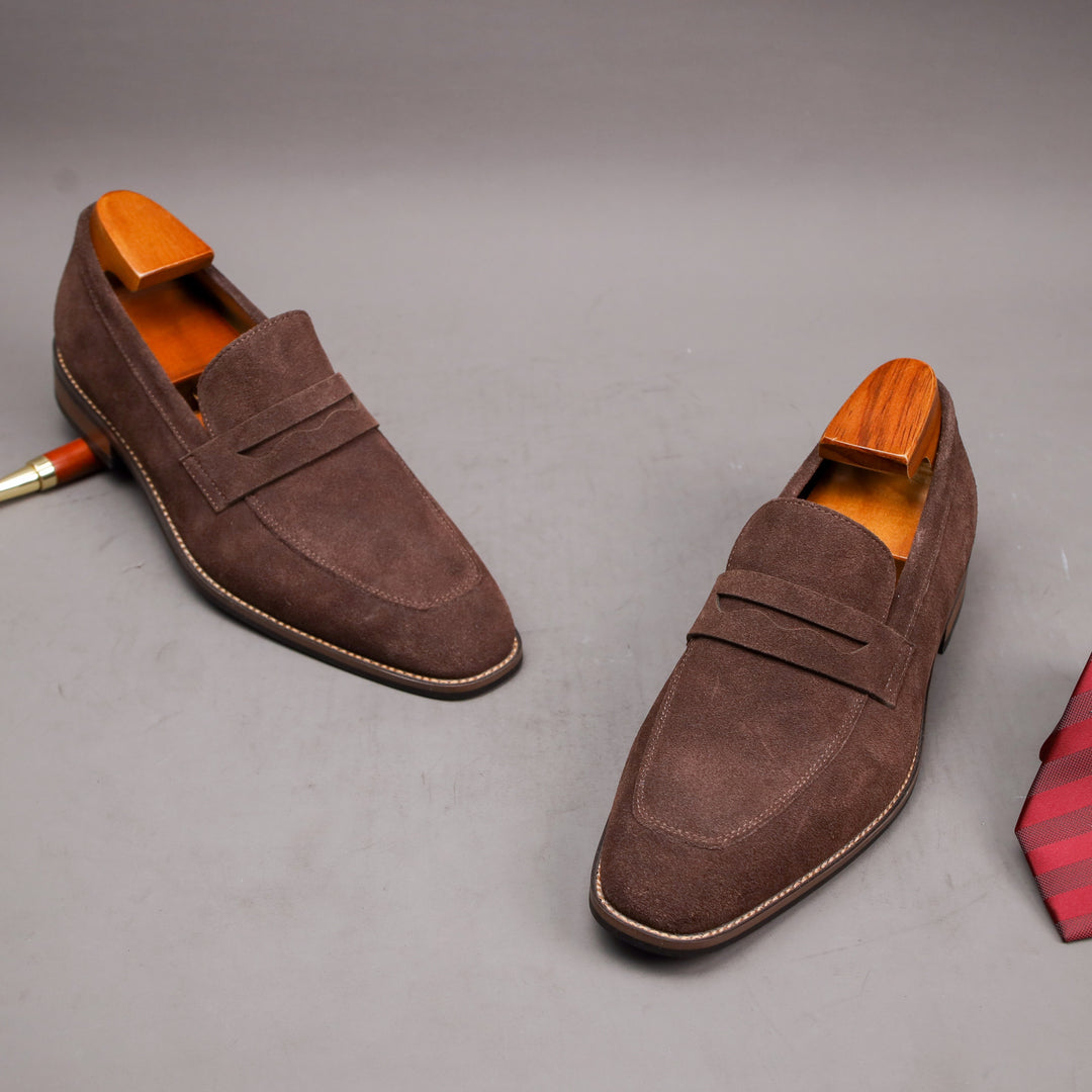 Men's Suede Slip-On Loafers, Flexible