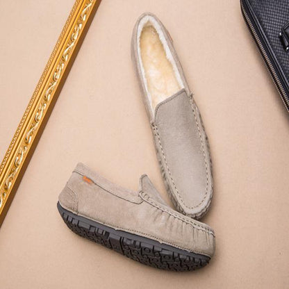 Men's Suede Slippers in Lambskin, Warm