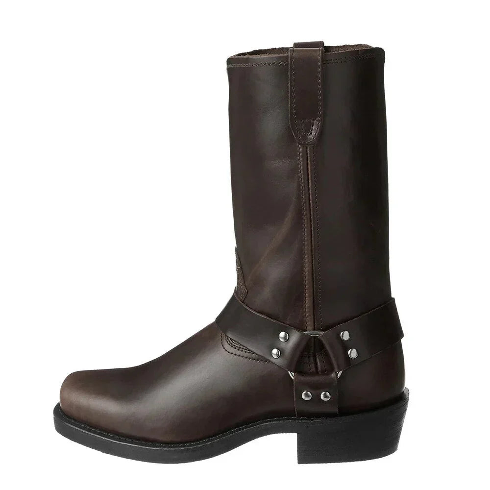 Men's Waterproof Cowboy Boots with Square Heel