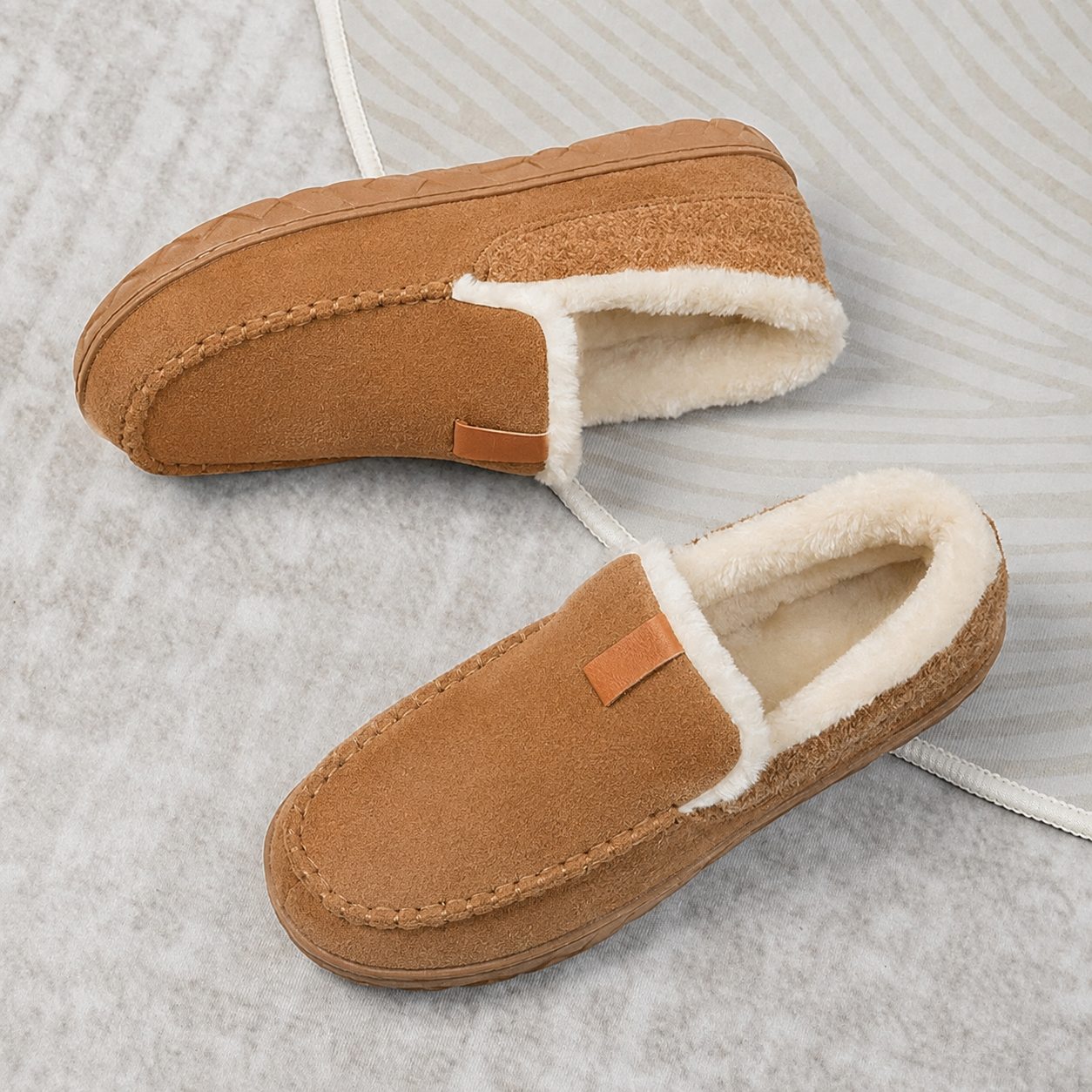 Men's Wool Loafer Slippers for Winter