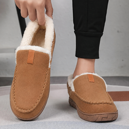 Men's Wool Loafer Slippers for Winter