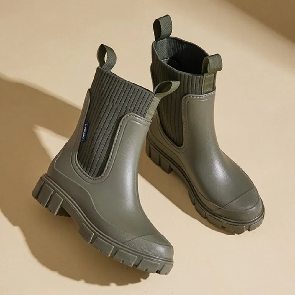 Waterproof Women's Chelsea Boots with Non-Slip Sole