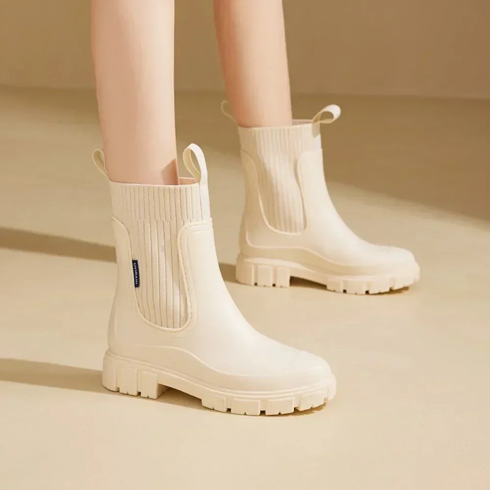 Waterproof Women's Chelsea Boots with Non-Slip Sole