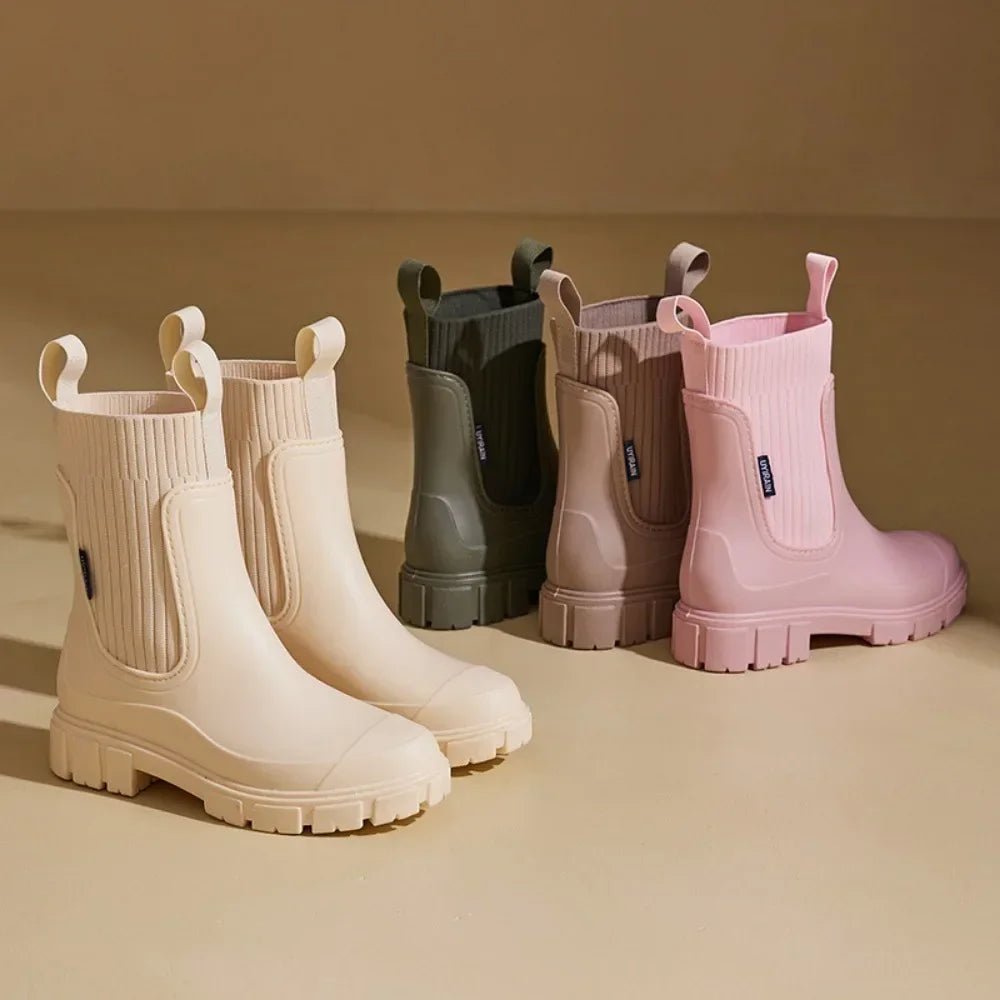 Waterproof Women's Chelsea Boots with Non-Slip Sole