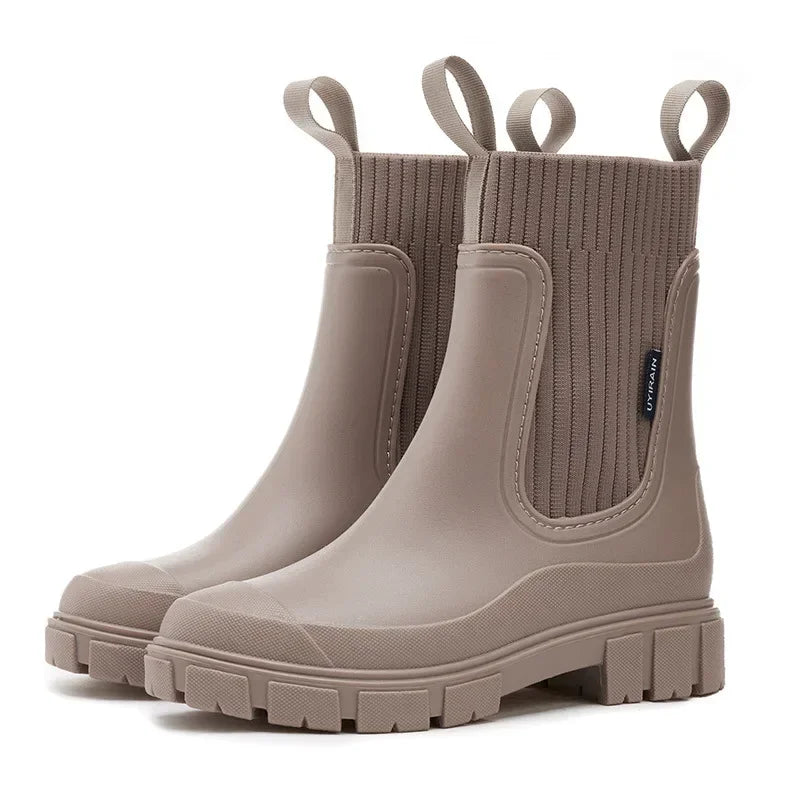 Waterproof Women's Chelsea Boots with Non-Slip Sole