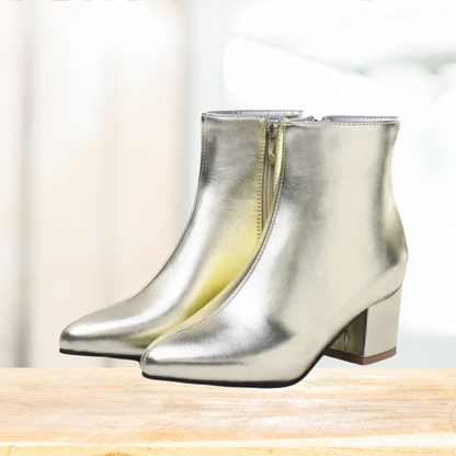 Women's Ankle Boots with a Glossy Finish