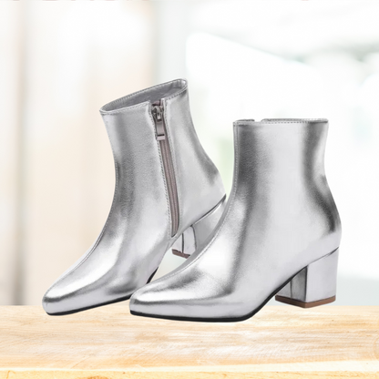 Women's Ankle Boots with a Glossy Finish