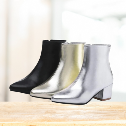 Women's Ankle Boots with a Glossy Finish