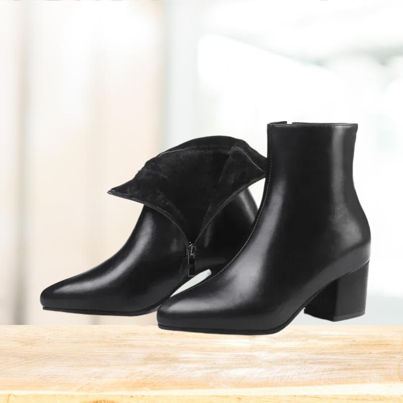 Women's Ankle Boots with a Glossy Finish