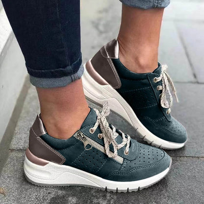 Women's Chunky-Sole Lace-Up Sneakers
