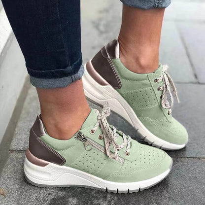 Women's Chunky-Sole Lace-Up Sneakers