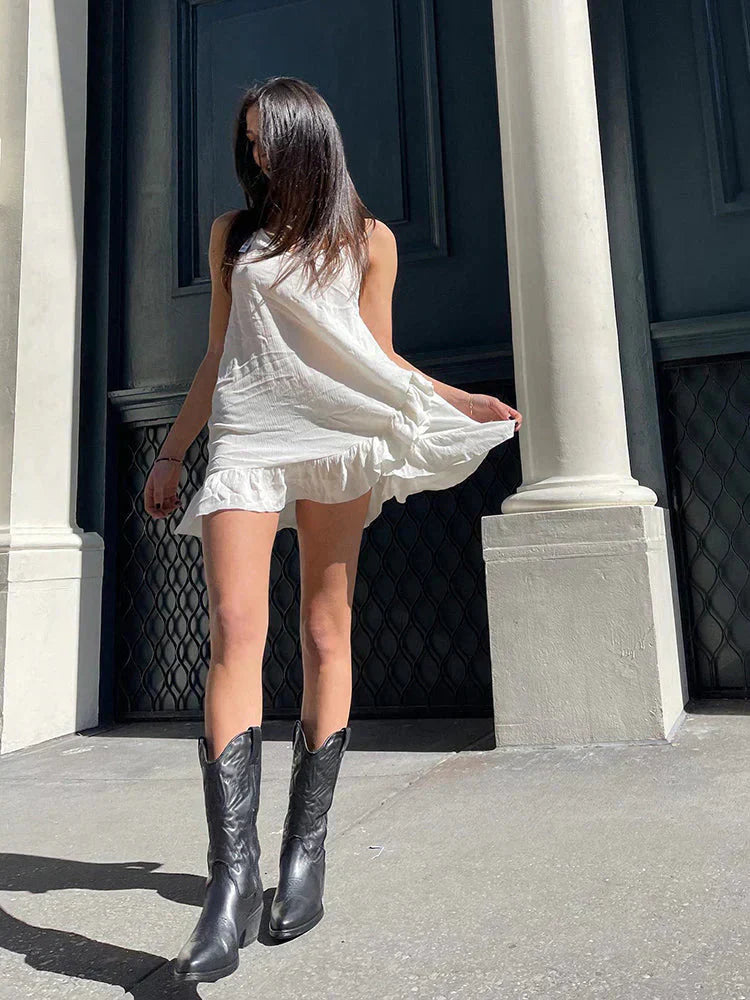 Women's Cowboy Boots with Metallic Finish