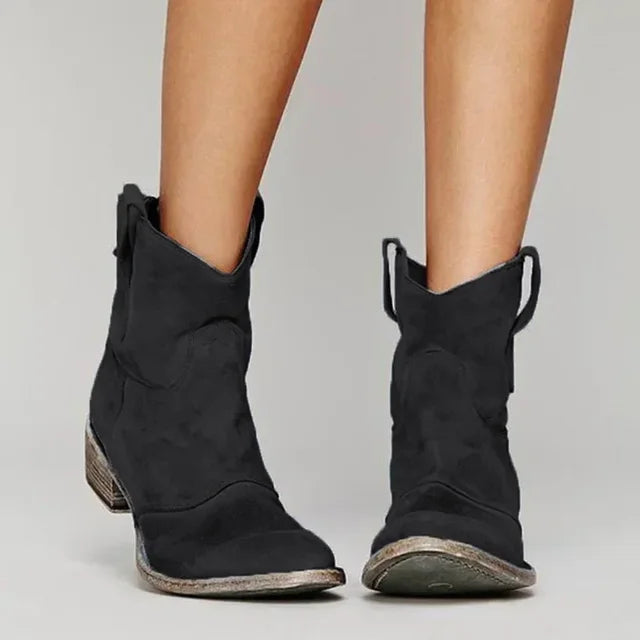 Women's Cowboy Boots with a Curved Heel