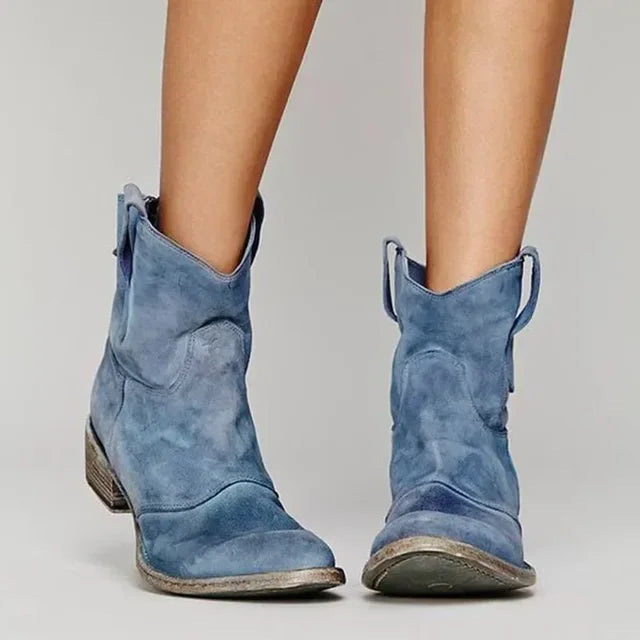 Women's Cowboy Boots with a Curved Heel