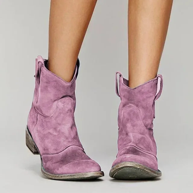 Women's Cowboy Boots with a Curved Heel