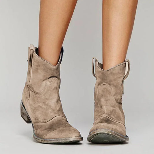 Women's Cowboy Boots with a Curved Heel