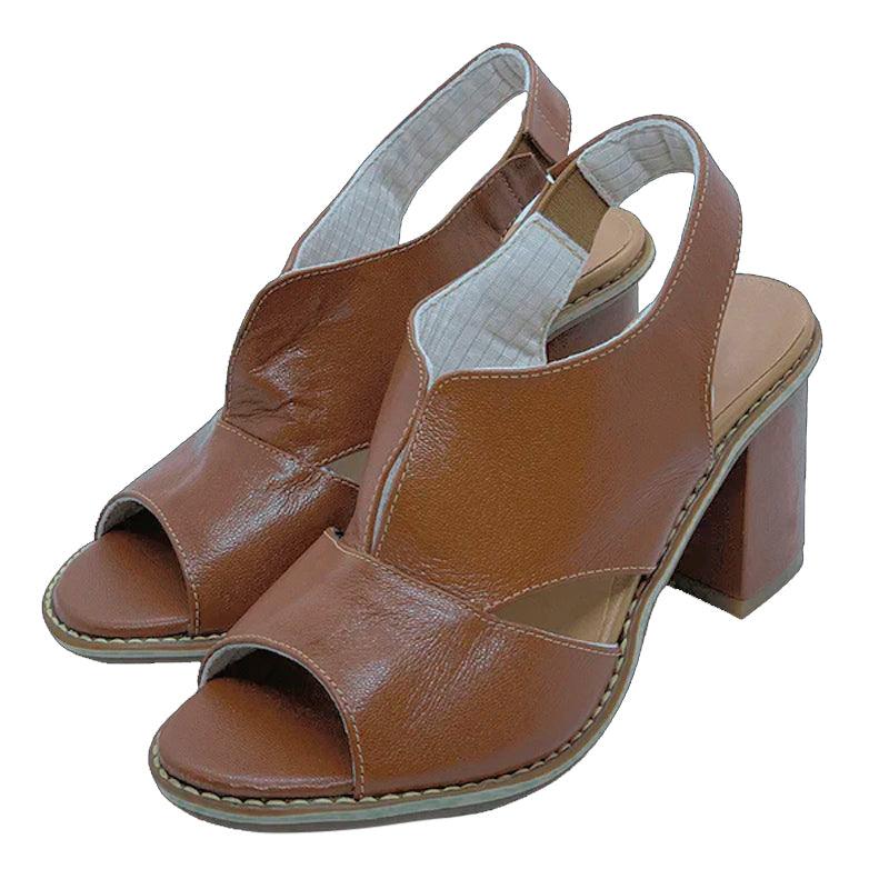 Women's Elegant Block-Heel Sandals with Adjustment