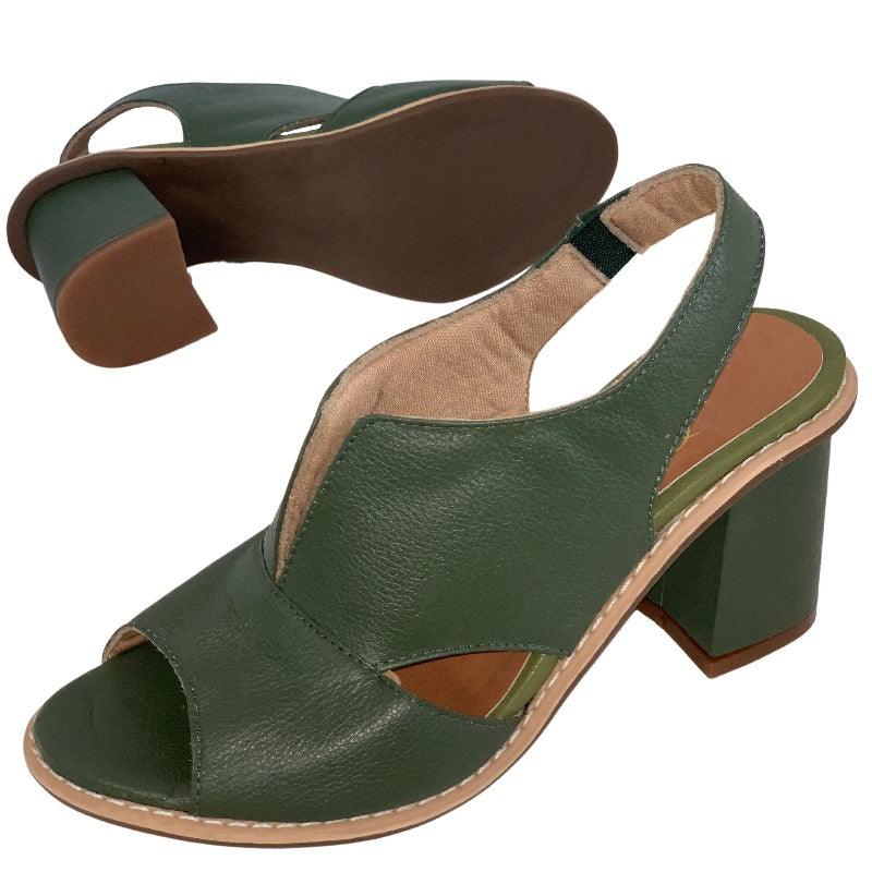 Women's Elegant Block-Heel Sandals with Adjustment