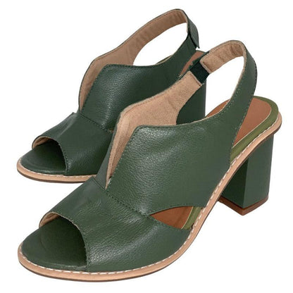 Women's Elegant Block-Heel Sandals with Adjustment