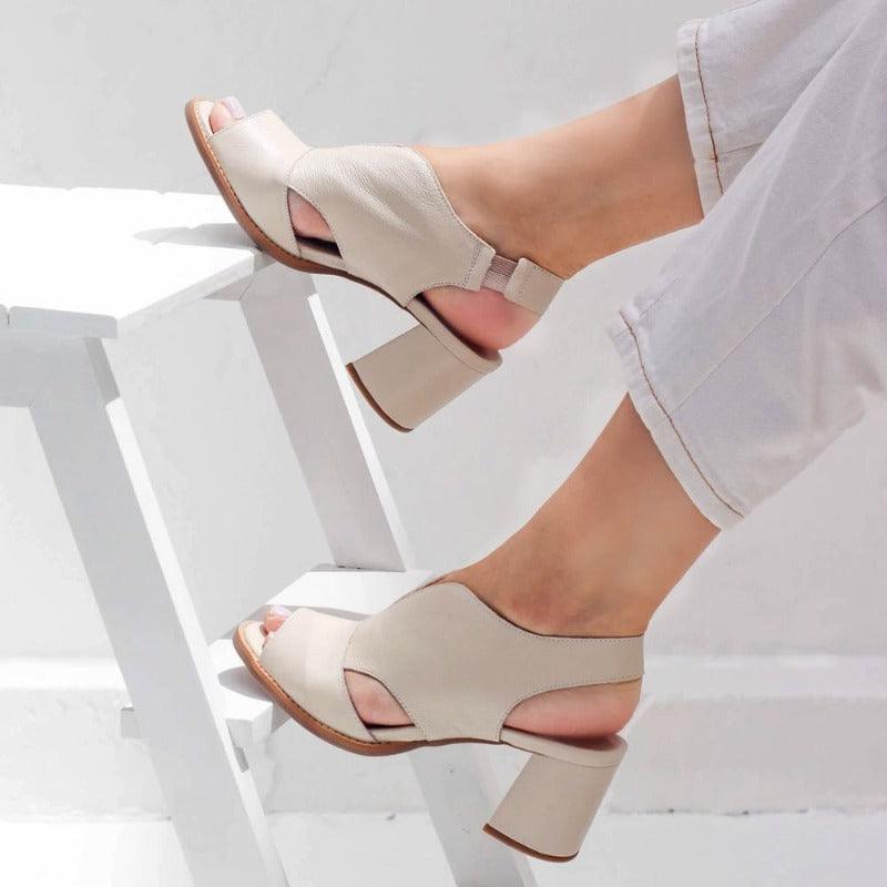 Women's Elegant Block-Heel Sandals with Adjustment