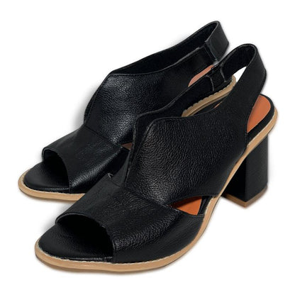 Women's Elegant Block-Heel Sandals with Adjustment