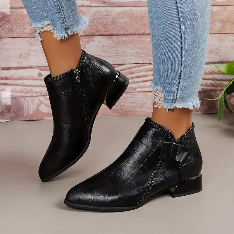 Women's Elegant Low-Heel Ankle Boots