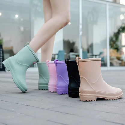 Women's Fashionable Rain Boots, Waterproof and Non-Slip