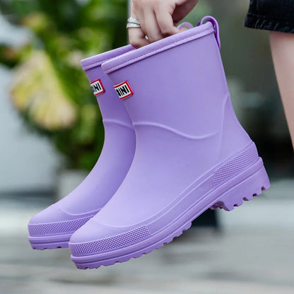 Women's Fashionable Rain Boots, Waterproof and Non-Slip