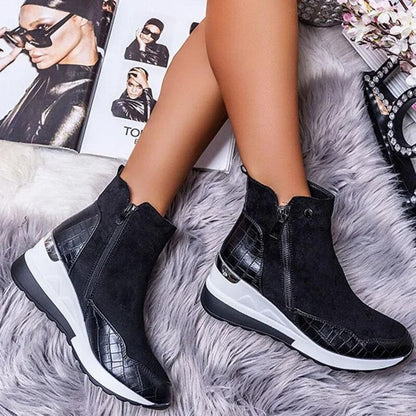 Women's Heeled Ankle Boots with Decorative Details