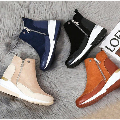 Women's Heeled Ankle Boots with Decorative Details
