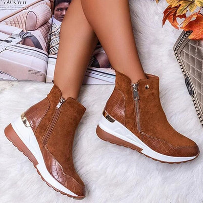 Women's Heeled Ankle Boots with Decorative Details