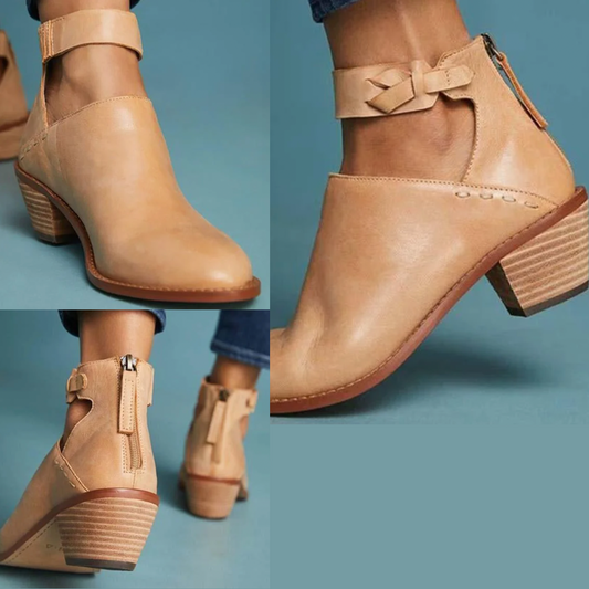 Women's Heeled Ankle Boots with Zip