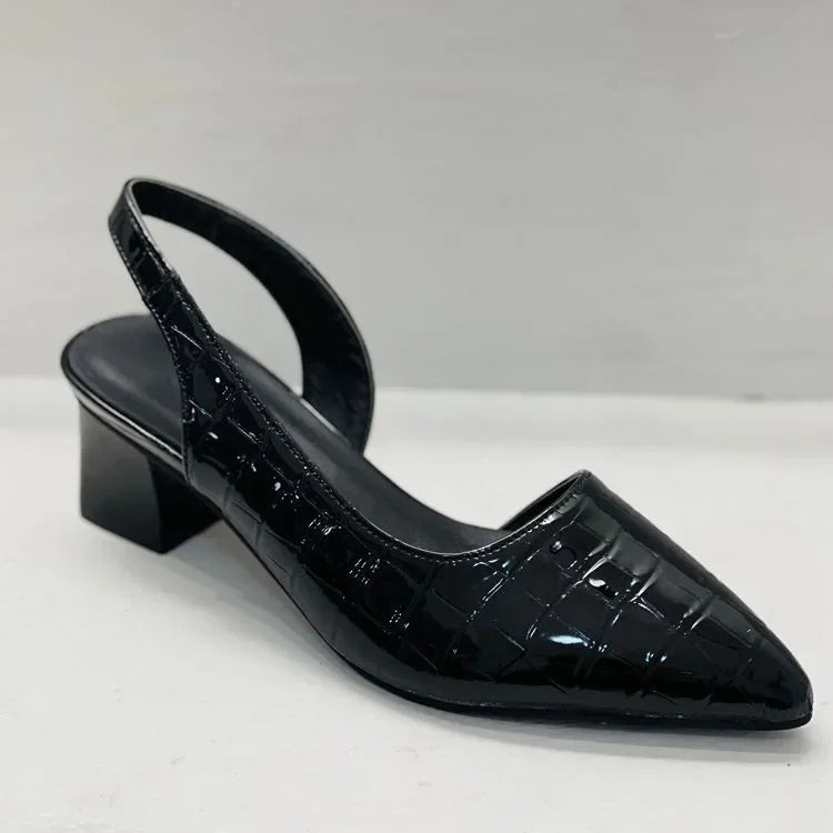 Women's Heeled Pumps with Snakeskin Print