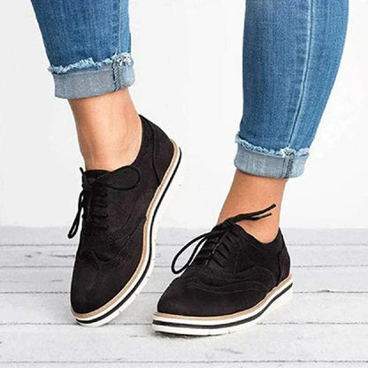 Women's Lace-Up Shoes with Decorative Cutouts