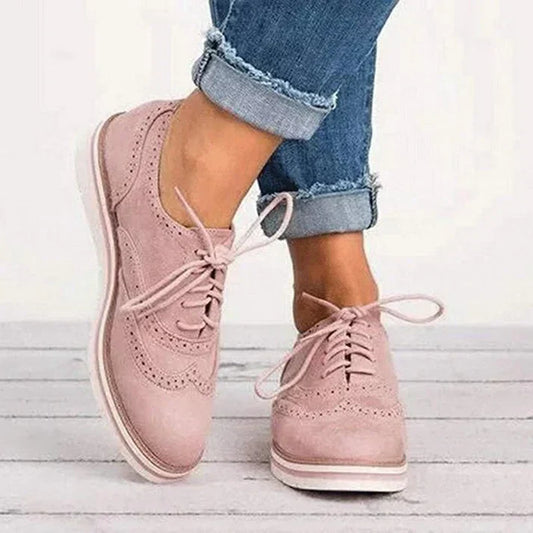 Women's Lace-Up Shoes with Decorative Cutouts