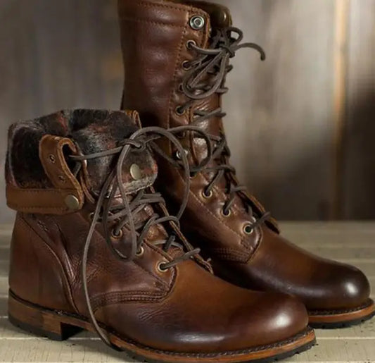 Women's Leather Boots with a Classic Design