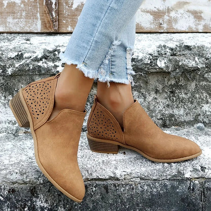 Women's Leather Low-Heel Shoes for Summer